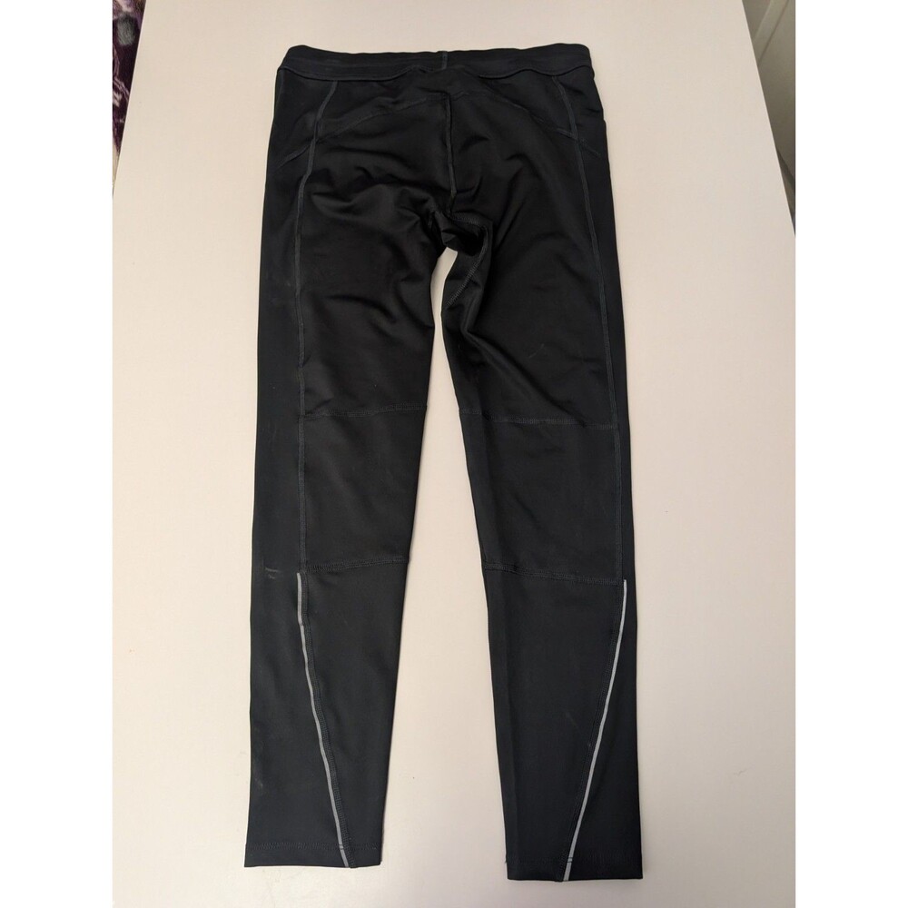 Rhone Mens Medium Distance Running Compression Tights Black Reflective Athletic